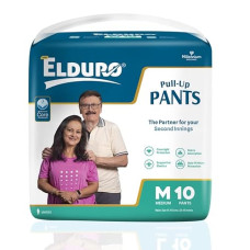 Deals and Offers on - ELDURO Premium Unisex Adult Pant Diapers, Medium 71-111Cm (28''-44''), 10 Count, Wetness Indicator, Leakproof, 14 hrs Overnight Protection, With Aloe Vera, Pack of 1 Deals, Discounts & Offers on - ELDURO Premium Unisex Adult Pant Diapers, Medium 71-111Cm (28''-44''), 10 Count, Wetness Indicator, Leakproof, 14 hrs Overnight Protection, With Aloe Vera, Pack of 1