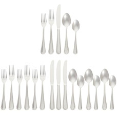 Deals and Offers on - Amazon Basics 20-Piece Stainless Steel Crown Flatware Set, Service Deals, Discounts & Offers on - Amazon Basics 20-Piece Stainless Steel Crown Flatware Set, Service