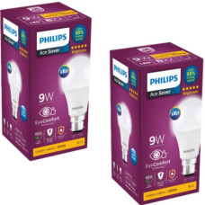 Deals, Discounts & Offers on  - PHILIPS 9W B22 LED Warm White/Yellow Bulb, Pack of 2
