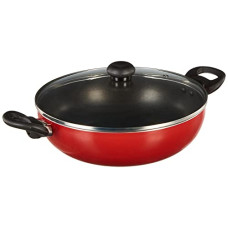 Deals and Offers on Cookware - Butterfly Rapid Kadai 260 Induction Base with Glass lid (Red) Deals, Discounts & Offers on Cookware - Butterfly Rapid Kadai 260 Induction Base with Glass lid (Red)
