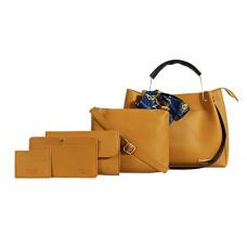 Deals, Discounts & Offers on  - Bagsy Malone Women's Vegan Leather Stylish Tote Bag | Pack of 5 | Ladies Purse Handbag