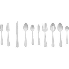 Deals, Discounts & Offers on  - amazon basics Cutlery 65-Piece Stainless Steel Flatware Silverware Set with Round Edge, Service
