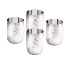 Deals and Offers on - Neelam Stainless Steel 7.5 22G Royal Lazer Etching Glass, Set of 4 Deals, Discounts & Offers on - Neelam Stainless Steel 7.5 22G Royal Lazer Etching Glass, Set of 4