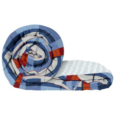 Deals, Discounts & Offers on  - Story@Home Microfiber 180 GSM Soft Reversible All Weather MILD Winter Comforter/Quilt/Duvet Abstract Double Bed Comforter (Blue)