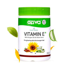 Deals, Discounts & Offers on  - OZiva Plant Based Natural Vitamin E Capsules for Face & Hair with Sunflower oil, Aloe vera oil & Argan oil, Vegan & Natural Vitamin E