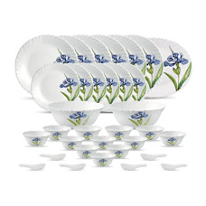 Deals and Offers on - La Opala Diva, Classique Collection, Opal Glass Dinner Set 33 pcs, Royal Iris, White Deals, Discounts & Offers on - La Opala Diva, Classique Collection, Opal Glass Dinner Set 33 pcs, Royal Iris, White