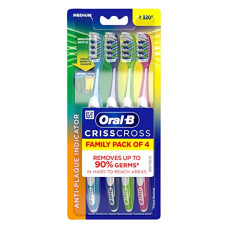 Deals and Offers on - Oral B Criss Cross - Family pack of 4 toothbrushes Medium,for adults,Manual,Multicolor Deals, Discounts & Offers on - Oral B Criss Cross - Family pack of 4 toothbrushes Medium,for adults,Manual,Multicolor