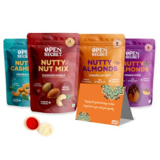 Deals and Offers on - Open Secret Dry Fruit and Nuts Bhai Dooj Hamper | 6 Item Gift Combo - Roasted Mix Nuts Combo | Salted Cashew | Tandoori Nut Mix | Chocolate Coated Almonds | Tika Set | 2 BhaiBeej Thread |1 Card | BhaiDooj Tika Set | Gift Deals, Discounts & Offers on - Open Secret Dry Fruit and Nuts Bhai Dooj Hamper | 6 Item Gift Combo - Roasted Mix Nuts Combo | Salted Cashew | Tandoori Nut Mix | Chocolate Coated Almonds | Tika Set | 2 BhaiBeej Thread |1 Card | BhaiDooj Tika Set | Gift