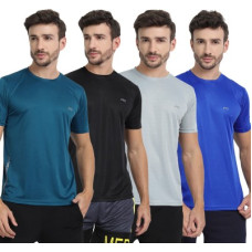 Deals and Offers on - FTXPack of 4 Men Solid Round Neck Polyester Multicolor T-Shirt Deals, Discounts & Offers on - FTXPack of 4 Men Solid Round Neck Polyester Multicolor T-Shirt