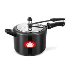 Deals and Offers on Cookware - Pannikin Hard Anodised with Induction Base Inner Lid Pressure Cooker 5 Litres (black) Deals, Discounts & Offers on Cookware - Pannikin Hard Anodised with Induction Base Inner Lid Pressure Cooker 5 Litres (black)
