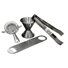 Deals and Offers on - Dynore 4 pcs bar Set - ice Tong, peg Measure, Bottle Opener, Strainer Deals, Discounts & Offers on - Dynore 4 pcs bar Set - ice Tong, peg Measure, Bottle Opener, Strainer