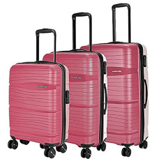 Deals and Offers on - Nasher Miles Nicobar Hard-Sided Polypropylene Luggage Set of 3 Maroon and Brown Trolley Bags (55, 65 & 75 cm) Deals, Discounts & Offers on - Nasher Miles Nicobar Hard-Sided Polypropylene Luggage Set of 3 Maroon and Brown Trolley Bags (55, 65 & 75 cm)