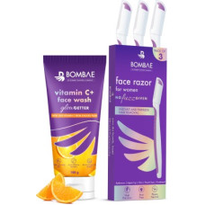 Deals and Offers on - Bombae Vitamin C Face Wash and Facial Hair Removal Razor (Set of 3) Combo Deals, Discounts & Offers on - Bombae Vitamin C Face Wash and Facial Hair Removal Razor (Set of 3) Combo