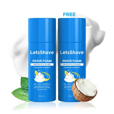 Deals, Discounts & Offers on Personal Care Appliances - LetsShave Shave Foam Menthol for Men- 200 gm x 2, Coconut Oil Enriched - | Shaving Foam with Skin Nourishing Agents