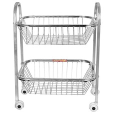 Deals and Offers on - WayMore 2-Tier Rack Fruits & Vegetable Onion Trolley Container Basket Organizer Organiser Holder Stand Deals, Discounts & Offers on - WayMore 2-Tier Rack Fruits & Vegetable Onion Trolley Container Basket Organizer Organiser Holder Stand