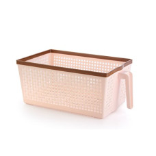 Deals, Discounts & Offers on  - Nayasa Frill No. 1 Plastic Fruit Basket (Peach and Brown, Small)