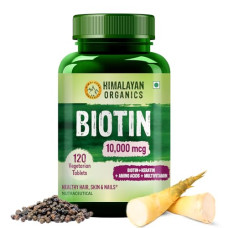 Deals and Offers on - HIMALAYAN ORGANICS Biotin 10000 MCG Supplement For Men And Women With Keratin+Amino Acids+Multivitamin For Healthy Hair, Skin & Nails -120 Vegetarian Tablets Deals, Discounts & Offers on - HIMALAYAN ORGANICS Biotin 10000 MCG Supplement For Men And Women With Keratin+Amino Acids+Multivitamin For Healthy Hair, Skin & Nails -120 Vegetarian Tablets