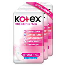 Deals and Offers on Health & Personal Care - Kotex ProHealth+ Ultra thin Sanitary Pads for Women | XL+ size 126 napkins | Combo Pack (42's x 3) | Healthy Protection with No Leakage, No Wetness and Rash free pads Deals, Discounts & Offers on Health & Personal Care - Kotex ProHealth+ Ultra thin Sanitary Pads for Women | XL+ size 126 napkins | Combo Pack (42's x 3) | Healthy Protection with No Leakage, No Wetness and Rash free pads