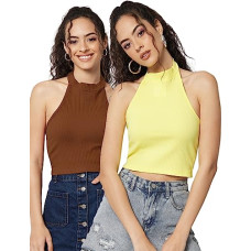 Deals and Offers on Laptops - GUTI Pack of 2 Halter Neck Sleeveless Cotton Crop Top Deals, Discounts & Offers on Laptops - GUTI Pack of 2 Halter Neck Sleeveless Cotton Crop Top