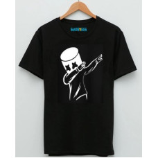 Deals, Discounts & Offers on  - SmarteesMen Printed, Typography Round Neck Cotton Blend Black T-Shirt