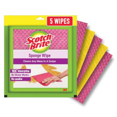 Deals, Discounts & Offers on Home Improvement - Scotch-Brite Sponge Wipe Resusable Kitchen Cleaning Sponge- Easy to use, Multi- color & Biodegradable (pack of 5)