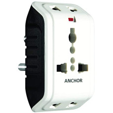 Deals, Discounts & Offers on  - Anchor by Panasonic 6A 3 Pin Multiplug Adapter with Universal Socket | 3 Pin Multi Plug Universal Socket (White, 22841-Pk1)