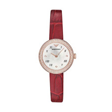 Deals and Offers on Women - Emporio Armani Women's Two-Hand Watch, Red Leather Glitz Deals, Discounts & Offers on Women - Emporio Armani Women's Two-Hand Watch, Red Leather Glitz