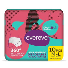 Deals and Offers on Health & Personal Care - EverEve Ultra Absorbent Disposable Period Panties, M-L, 10's Pack, 0% Leaks, Sanitary protection Deals, Discounts & Offers on Health & Personal Care - EverEve Ultra Absorbent Disposable Period Panties, M-L, 10's Pack, 0% Leaks, Sanitary protection
