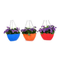 Deals, Discounts & Offers on Gardening Tools - Go Hooked Plastic Hanging Pot, Multicolor, 3 Pieces