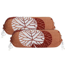 Deals and Offers on - Kuber Industries Flower Printed Bolster Cover|Ideal 16x32 Inch Size|Soft & Smooth Cotton|Deewan Round Pillow Cover|Pack of 2 (Brown)-44KM0136 Deals, Discounts & Offers on - Kuber Industries Flower Printed Bolster Cover|Ideal 16x32 Inch Size|Soft & Smooth Cotton|Deewan Round Pillow Cover|Pack of 2 (Brown)-44KM0136