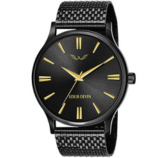 Deals, Discounts & Offers on Men - LOUIS DEVIN LD-BK047-GLDBLK Black Metal Chain Analog Wrist Watch