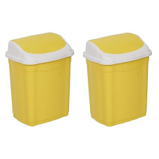 Deals and Offers on - ARISTO Small Plastic Swing Dustbin,9 LTR (Yellow/Yellow) Pack of 2 Deals, Discounts & Offers on - ARISTO Small Plastic Swing Dustbin,9 LTR (Yellow/Yellow) Pack of 2