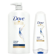 Deals, Discounts & Offers on Beauty Care - Dove Intense Repair Shampoo 1 Litre + Conditioner 175ml, Combo | For Dry and Damaged Hair | Enriched with Fibre Actives | Strengthening Shampoo