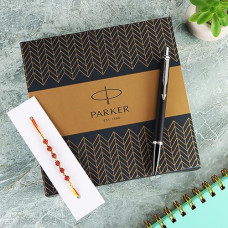 Deals and Offers on - Parker Latitude, Matte Black, Chrome Trim Ball pen with Rakhi, Pack includes 1 Pen and 1 Rakhi, Ink - Blue, Best choice Deals, Discounts & Offers on - Parker Latitude, Matte Black, Chrome Trim Ball pen with Rakhi, Pack includes 1 Pen and 1 Rakhi, Ink - Blue, Best choice