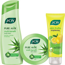 Deals, Discounts & Offers on Beauty Care - Joy Pure Aloe Multi Benefit Body Lotion-300ml + Pure Aloe Multi Benefit Skin Cream-200ml + Skin Fruits Active Brightening Lemon Face Wash 100ml