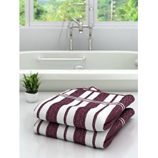 Deals and Offers on - Athom Trendz Ecosaviour Striped Cotton Bath Towel 70x140 cm Multicolour Pack of 2 Deals, Discounts & Offers on - Athom Trendz Ecosaviour Striped Cotton Bath Towel 70x140 cm Multicolour Pack of 2
