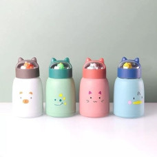 Deals, Discounts & Offers on  - Coco Kitchen Cute Creative Cartoon Printed Kids Glass Water Bottle | Double Layer Inner Glass Outer Plastic | 360 ML | Mix Colour I 1 Unit (character print)