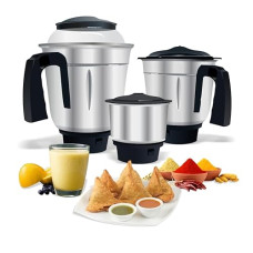Deals, Discounts & Offers on  - MAYUMI 3 Pc Mixer Jar Set | CIAZ | Heavy Gauge | Liquid Jar(1.5L), Grinder Jar(1L), Chutney Jar(0.4L) (Black Color)