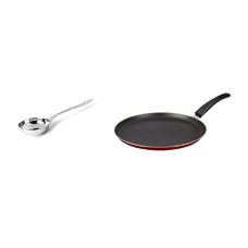Deals and Offers on Cookware - Dynore Aluminium Non- Stick Dosa Tawa with Stainless Steel Dosa Making Ladle- Set of 2 Deals, Discounts & Offers on Cookware - Dynore Aluminium Non- Stick Dosa Tawa with Stainless Steel Dosa Making Ladle- Set of 2