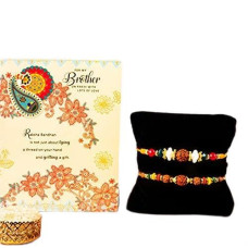 Deals and Offers on - ARCHIES Rakhi For Brother Set of 2 Protective Rudraksh Rakhi with Greeting Card, Roli Tika on Rakshabandhan for Bhaiya/Bro/Bhai Rakhis Bracelet Deals, Discounts & Offers on - ARCHIES Rakhi For Brother Set of 2 Protective Rudraksh Rakhi with Greeting Card, Roli Tika on Rakshabandhan for Bhaiya/Bro/Bhai Rakhis Bracelet