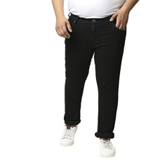 Deals and Offers on Men - High Star Men Plus Size Black Slim Fit Mid-Rise Clean Look Stretchable Jeans Deals, Discounts & Offers on Men - High Star Men Plus Size Black Slim Fit Mid-Rise Clean Look Stretchable Jeans
