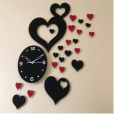 Deals, Discounts & Offers on  - R&P ENTERPRISE Analog 65 cm X 35 cm Wall Clock(Black, Red, Without Glass, Standard)