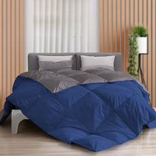Deals, Discounts & Offers on  - The Sleep Company Microfibre Luxury Reversible Comforter Double Bed 200 GSM Dark Blue & Grey Pack of 1