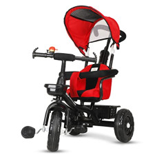 Deals, Discounts & Offers on  - Amardeep and Co Baby Tricycle Sunshine with Safety Armrest, Parental Control and Canopy (1-5 Yrs) - Red
