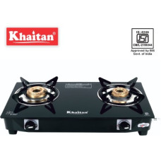 Deals and Offers on - Khaitan 2 Burner BP Nano Premium MS Black Glass Manual Gas Stove(2 Burners) Deals, Discounts & Offers on - Khaitan 2 Burner BP Nano Premium MS Black Glass Manual Gas Stove(2 Burners)