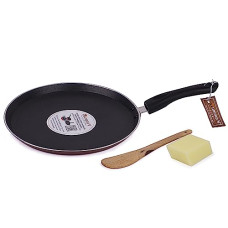 Deals and Offers on Cookware - Mumma's LIFE Non Stick Dosa Tawa with Sturdy Riveted and Bakelite Handle (Induction and Gas Stove Friendly), Non Toxic and PFOA Free, 24 Months Warranty (25CM, RED) Deals, Discounts & Offers on Cookware - Mumma's LIFE Non Stick Dosa Tawa with Sturdy Riveted and Bakelite Handle (Induction and Gas Stove Friendly), Non Toxic and PFOA Free, 24 Months Warranty (25CM, RED)
