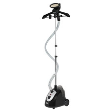 Deals, Discounts & Offers on Irons - American MICRONIC-Imported-Floor Standing Garment Steamer - 1800 Watt, 1.7 Litre, Steam Settings with Hanger (Black & Silver)-AMI-GS1-1800WDx