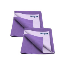 Deals, Discounts & Offers on Baby Care - Bumtum Baby Dry Sheet Waterproof Soft Fleece Baby Bed Protector | Anti - Bacterial & Odour Free | Extra Absorbant, Reuseable & Washable (Lilac, Small Size 50 * 70cm, Pack of 2)