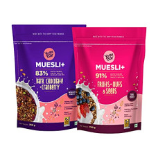 Deals, Discounts & Offers on  - Yogabar Wholegrain Breakfast Muesli Combo | Fruits, Nuts and Seeds 700gm | Dark Chocolate Cranberry 700gm | Nuts + Seeds, Dried Fruits, Whole Grains