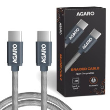 Deals and Offers on - Agaro Type-C to Type C Charging Adapter Cable 1.2M, Ash Deals, Discounts & Offers on - Agaro Type-C to Type C Charging Adapter Cable 1.2M, Ash